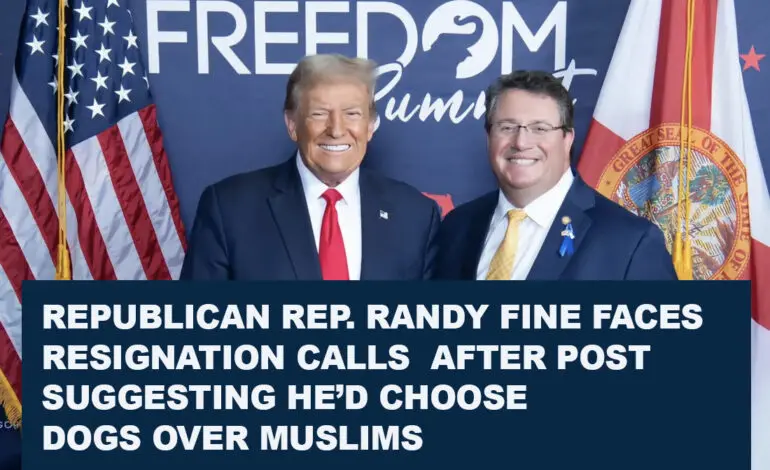 Republican Rep. Randy Fine faces resignation calls after post suggesting he’d choose dogs over Muslims