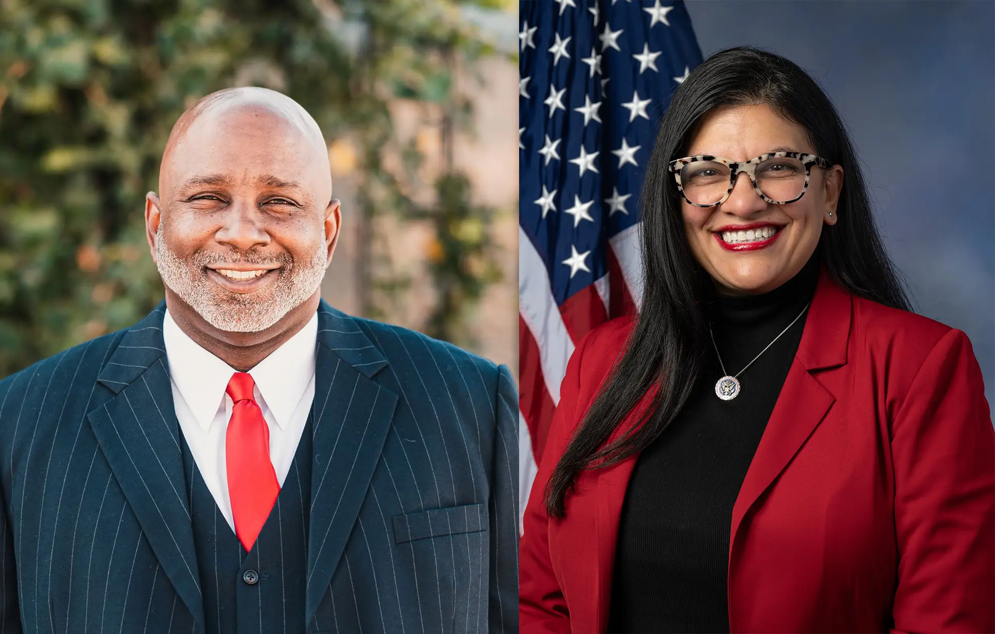 Inkster Mayor Byron Nolen and U.S. Rep. Rashida Tlaib