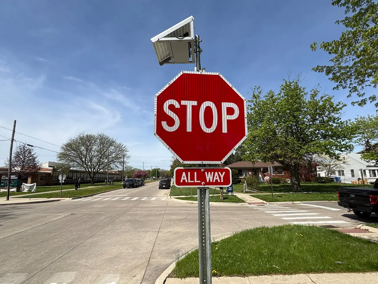 Illuminated stop sign at an intersection in Dearborn Heights. – Photo by the City of Dearborn Heights.jpeg