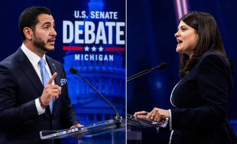 El-Sayed clashes with Stevens over AIPAC, corporate donations and Middle East policy in the only U.S. Senate debate