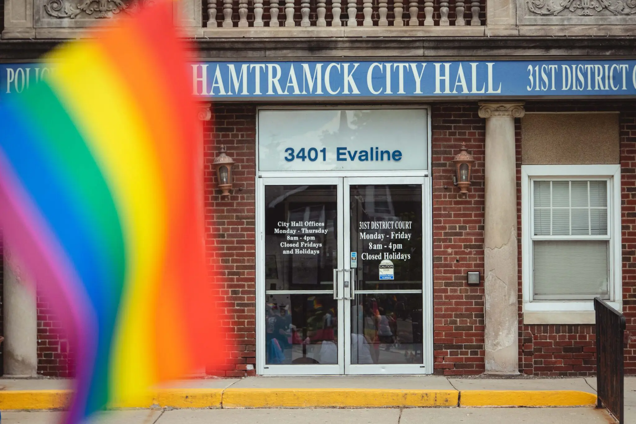 The protest over Hamtramck banning LGBTQ+ Pride flags on city properties on June 24, 2023 - File photo