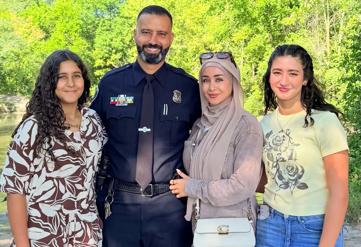 Corporal Mohamad Farhat with his wife and two daughters. – Photo a courtesy of the Farhat family