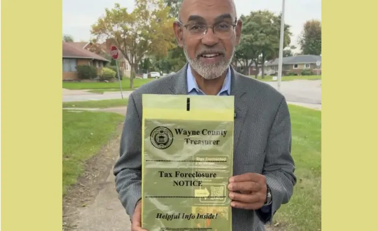 Wayne County Treasurer’s Office delivers yellow-bag notices to help property owners avoid tax foreclosure
