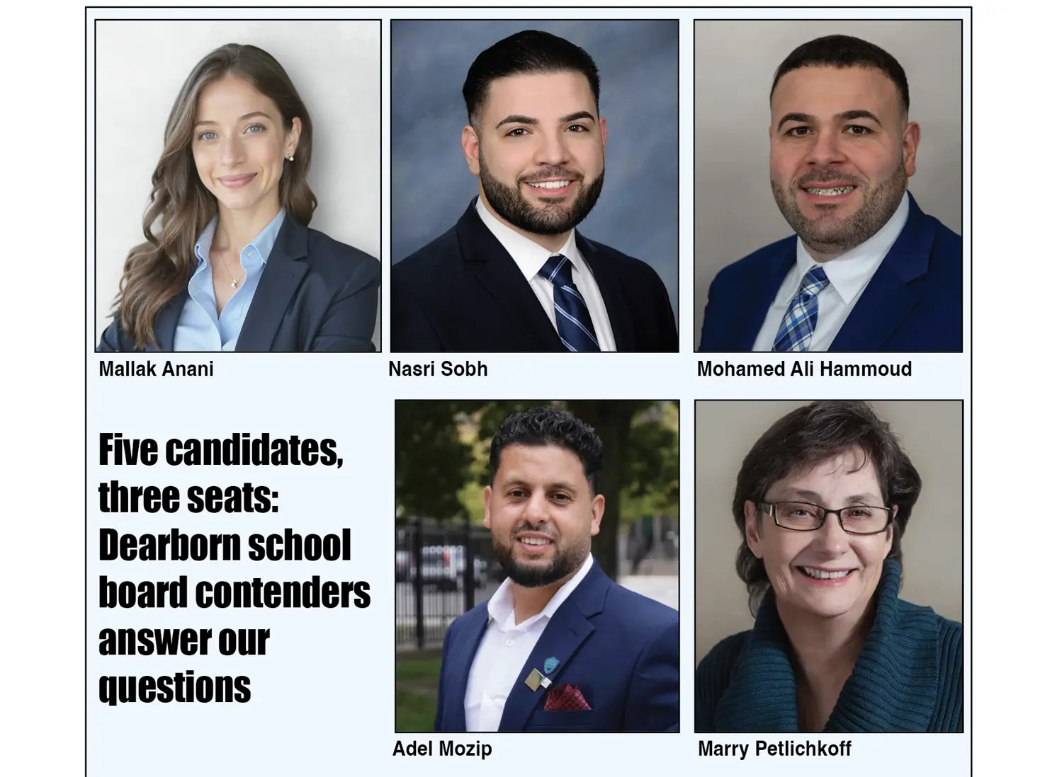 Five candidates, three seats: Dearborn school board contenders answer our questions