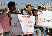 Palestinians protest against Obama’s UN speech