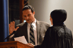 Mosallam takes oath to MSU Board of Trustees at his former high school Fordson