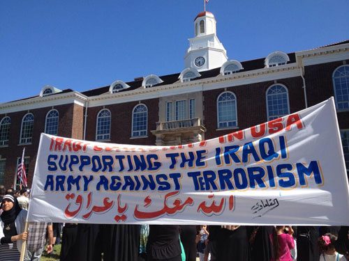 Iraqi Americans protest violence in their homeland;  step up relief efforts