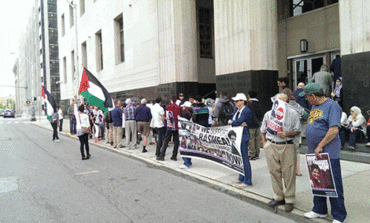 Activists rally at court hearing for Rasmea Odeh