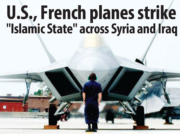 French, U.S. planes strike “Islamic State” across Syria and Iraq, Britain to join coalition