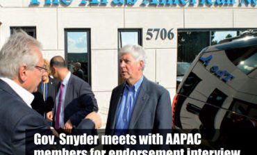 Gov. Snyder meets with AAPAC members for endorsement interview