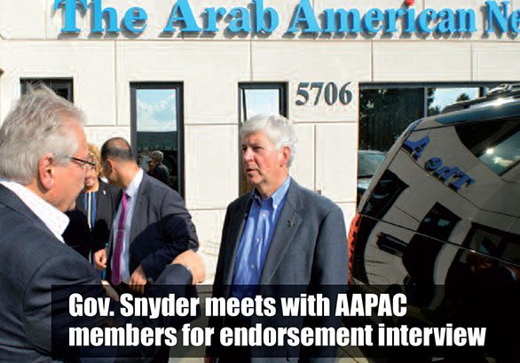 Gov. Snyder meets with AAPAC members for endorsement interview