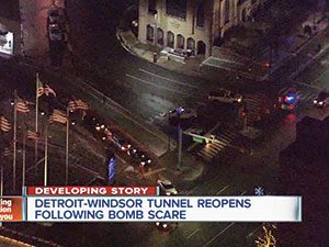 Detroit-Windsor Tunnel reopened after bomb scare