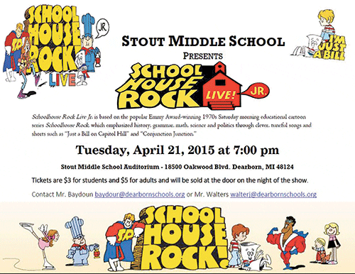 Stout Middle School presents “School House Rock Live! Jr.”