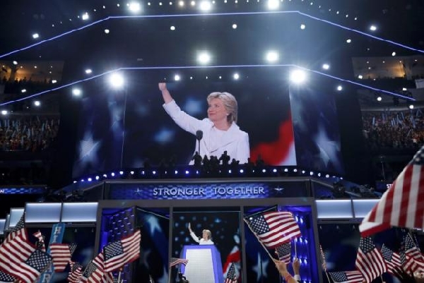In her acceptance speech, Clinton said U.S. at ‘moment of reckoning’
