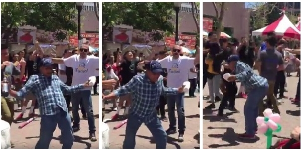 Anti Islamic protestors confronted with dance party at Eid Festival