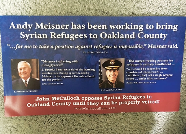 Oakland County politicians smear Syrian refugees