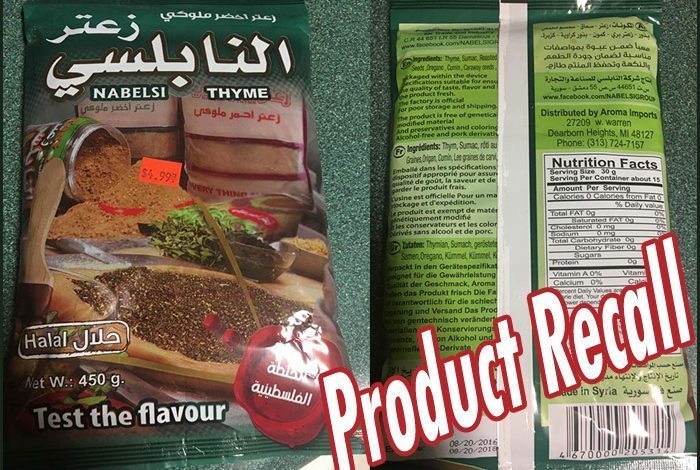 Zaatar brand issues recall for excessive levels of lead
