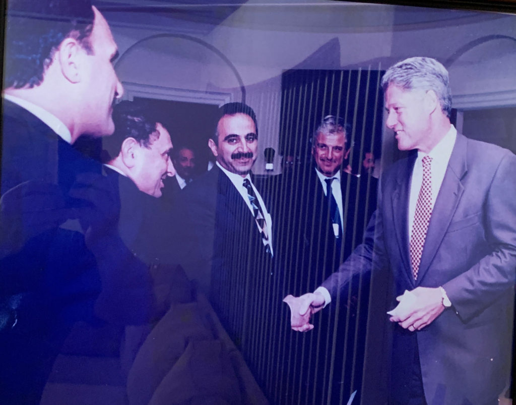 Shaking hands with President Clinton in the White House