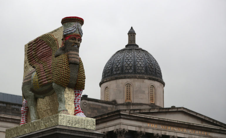 Destroyed by ISIS, ancient winged bull rises again in London