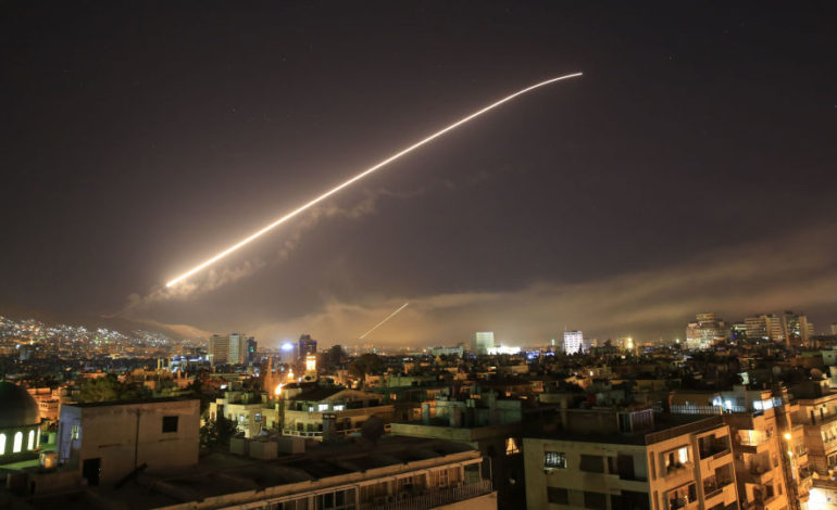Syrian air defenses shoot down missiles in Homs