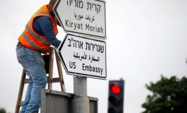 U.S. Embassy road signs go up in Jerusalem
