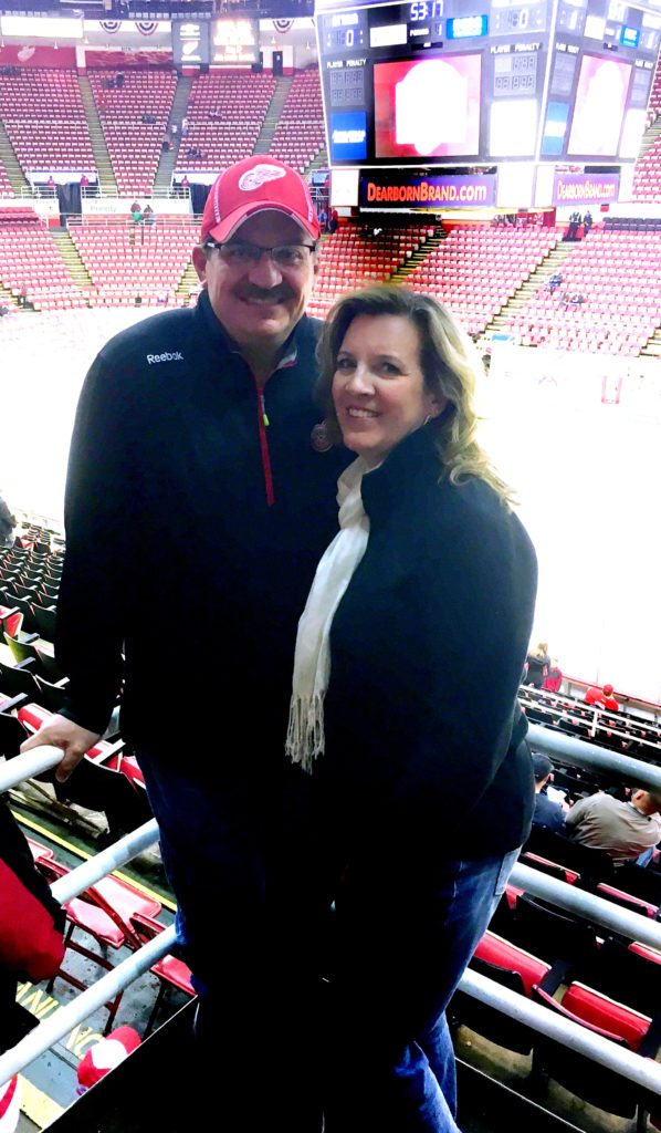Kevin and Kimberly Palczynski at a Red Wings game.