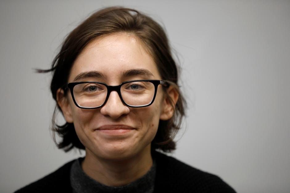 U.S. student Lara Alqasem smiles as she appears at the district court in Tel Aviv, Israel October 11, 2018. REUTERS