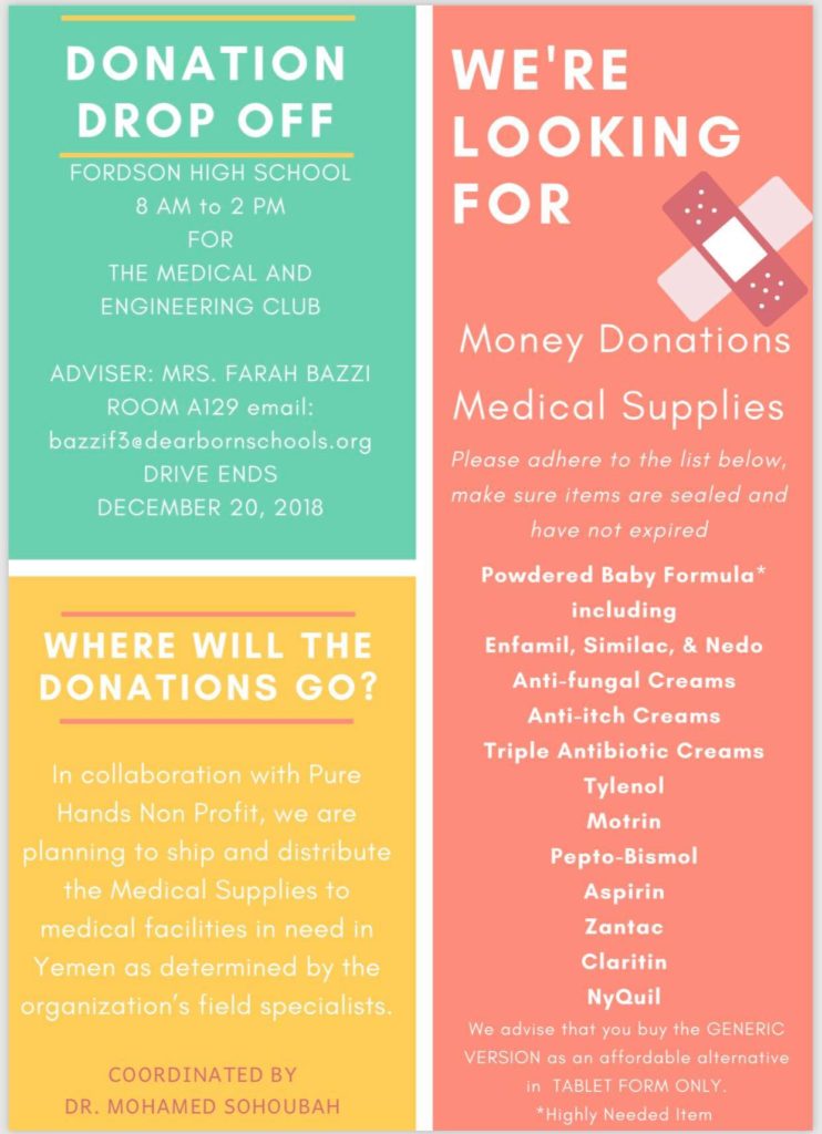 Upcoming Yemen donations drive in Dearborn