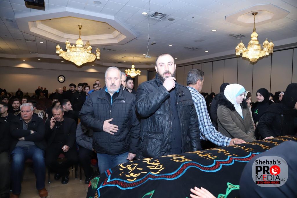 Mourners paying respect for Mohamad Osman at the Islamic Center of America on Tuesday, Dec. 11