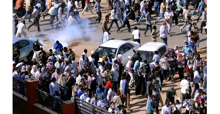 Sudanese security forces use stun grenades to disperse protesters