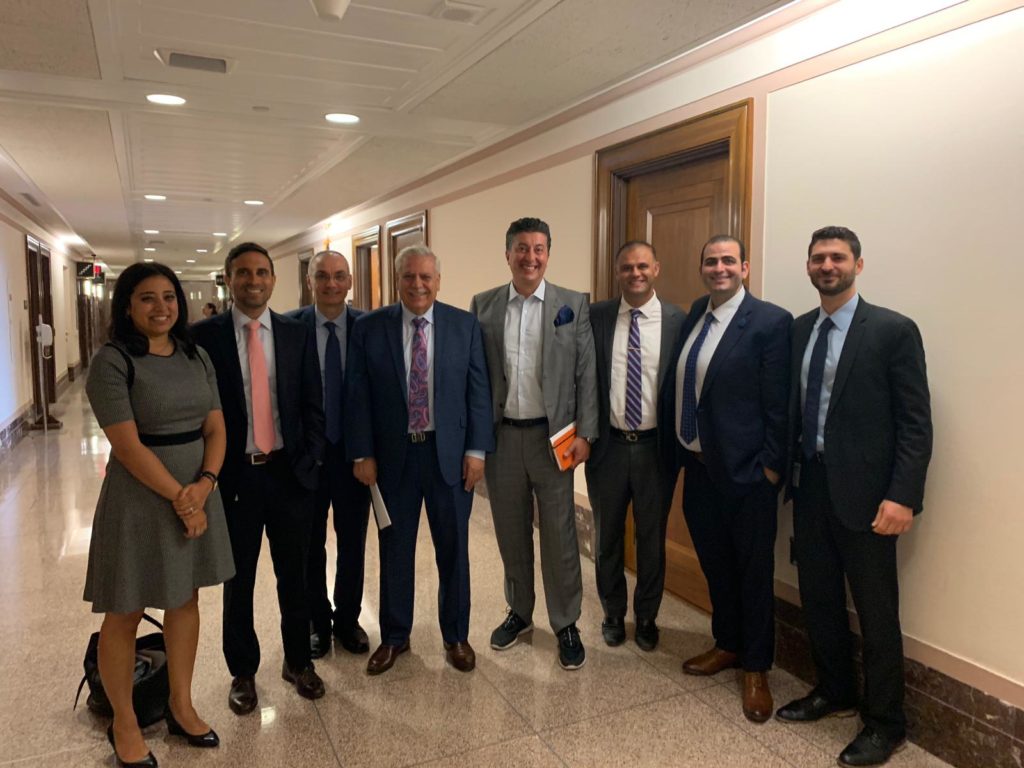Arab American represetatives in a group photo after three back-to-back meetings with federal law enforcement officials from DHS, TSA and CBP in Washington, D.C. in the U.S. Senate building, on Thursday, August 15. Photo by The Arab American News