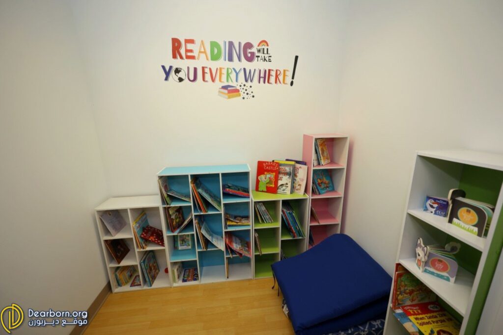 The bookshelves inside the West Dearborn Oakman Child Care location Photo: Dearborn.org