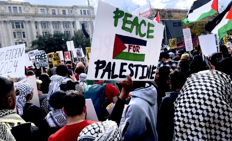 Thousands of protesters gather in Washington D.C., calling for a ceasefire in Gaza