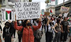 Protesters gather in Hollywood calling for permanent ceasefire outside of Academy Awards