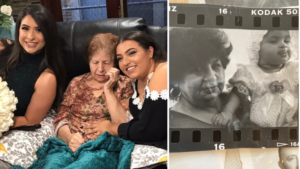 Samira Baghdadi with her grandchildren, Sylvana (left, first photo) and Selena. COVID-19 has impacted the strong intergenerational bonds enjoyed by many elderly Arab Americans, especially those living with dementia and Alzheimer's disease. Photo courtesy: Sylvana Berry 