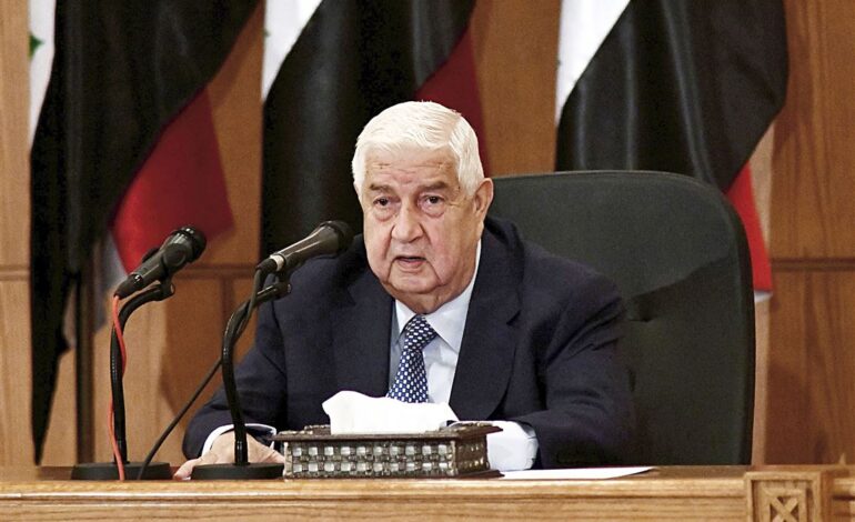 Syria’s longtime Foreign Minister Walid al-Moallem dies at age 79