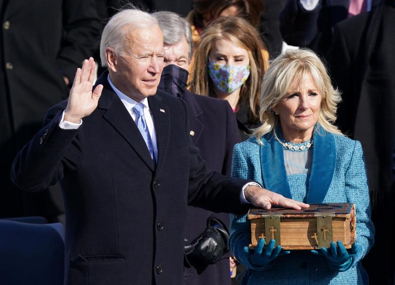 President Biden gets sworn in at the U.S. Capitol, Wednesday, Jan. 20