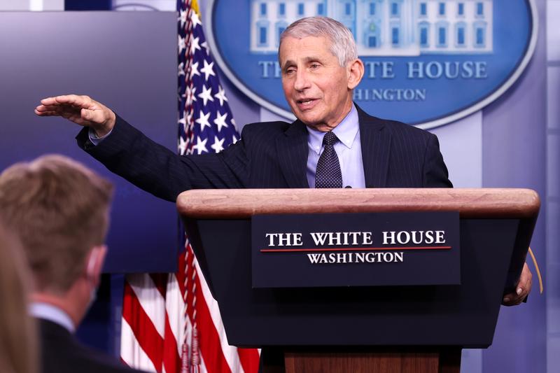 Dr. Anthony Fauci, the country's top infectious disease expert, at a White House press briefing, Jan. 21. Photo: Jonathan Ernst/Reuters