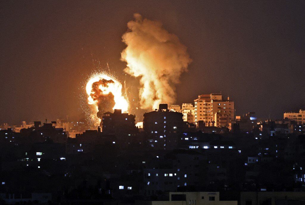 Israeli air strike on Gaza, May 10, 2021. Photo: AFP