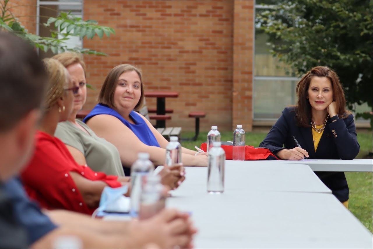 Governor Whitmer meets with educators, school administrations, and students from Lincoln High School in Warren, Sept. 8. Photo: Office of the Governor