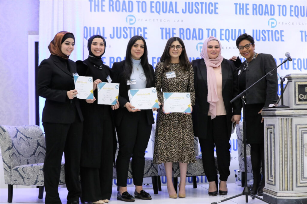 R-L: Senator Sylvia Santana acknowledging some of the organizers; Micho Assi event manager, Elyana Hussain, Amira Haidar, Yasmeen Sobh, Nooralhuda Sami