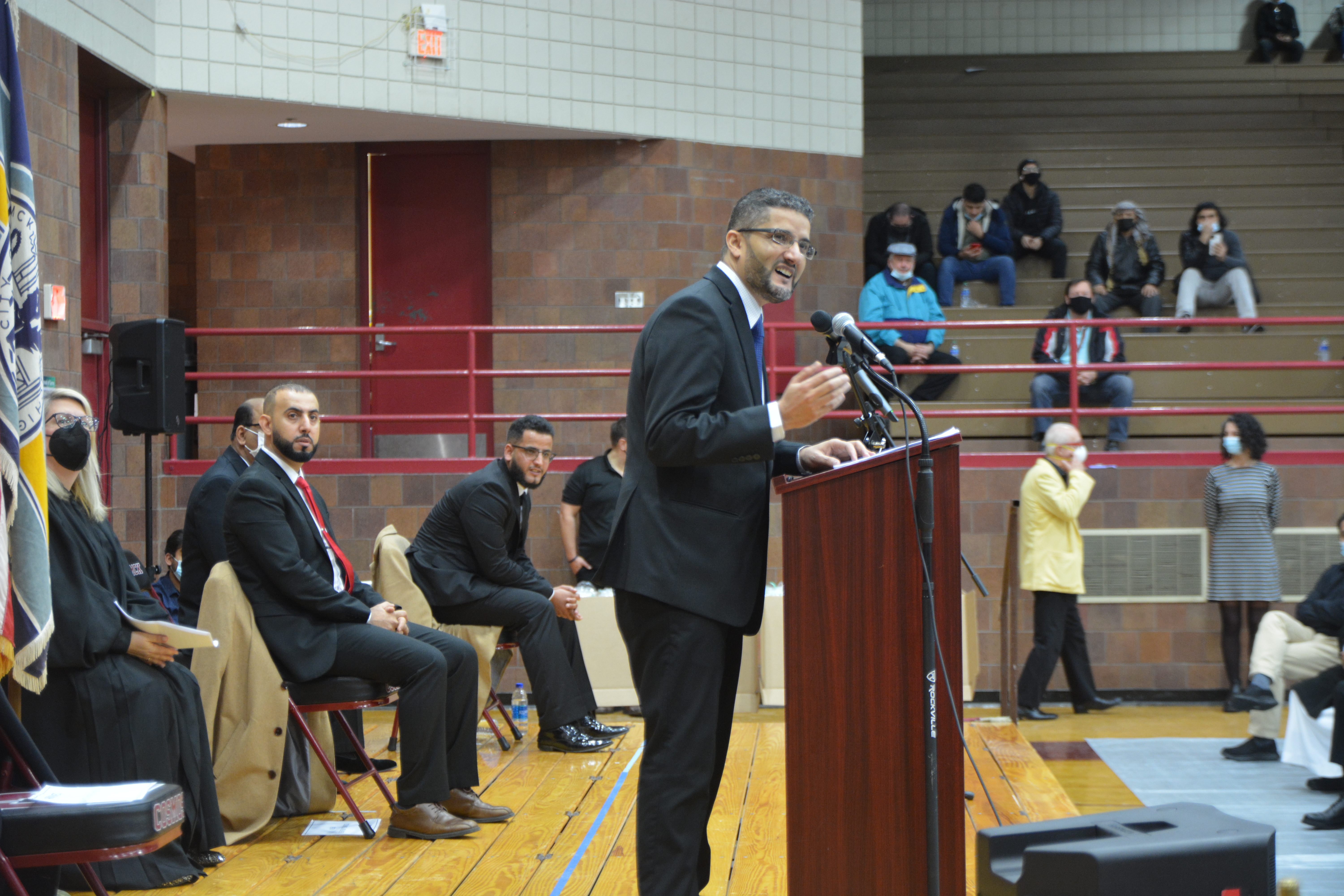 Hamtramck Mayor Amer Ghalib speaks at his inauguration in January. Photo courtesy: The Hamtramck Review