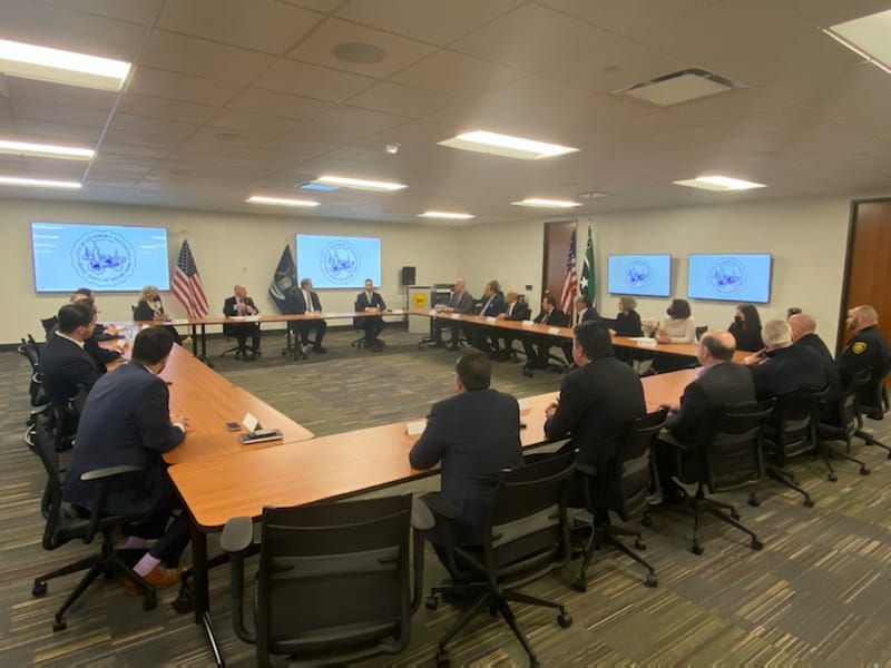 Community leaders and local officials meet with DHS Secretary Alejandro Mayorkas at the Dearborn Administrative Center on Friday, March 18. File photo