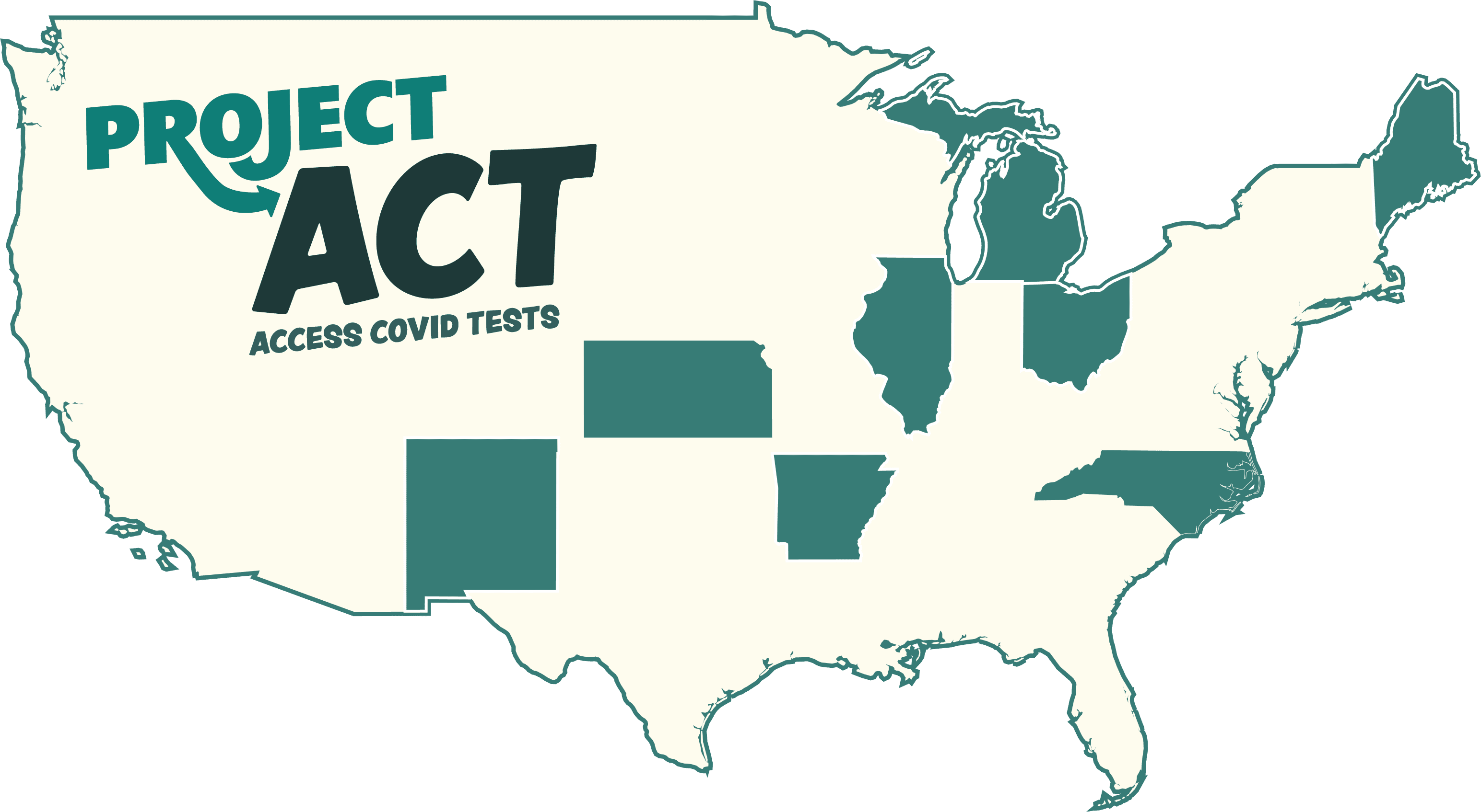 Logo for the Project Act free COVID-19 tests delivery program