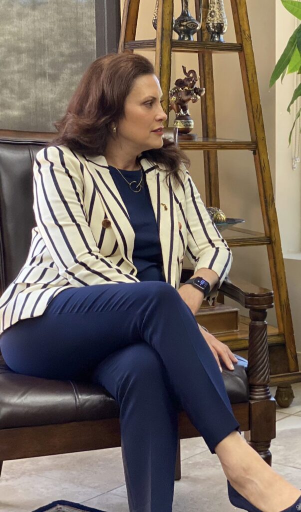 Governor Whitmer during a recent visit to the offices of The Arab American News. Photo: The Arab American News