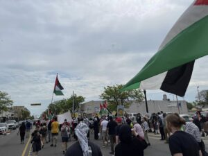 Demonstrators commemorated the 75th anniversary of the Nakba of Palestine in the city of Dearborn