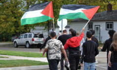 Students organize a peaceful walkout at Annapolis High School to show support for Palestine