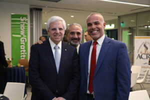 Huntington Bank Chairman Gar Torgow (right) with ACRL Chairman Jim Allen and Third Circuit Court Judge Helal Farhat. - Photos by Abbas Shehab