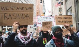 Protest at Debbie Stabenow’s office calls for ceasefire in Gaza