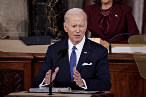 President Biden speaks during a State of the Union address at the U.S. Capitol on Thursday, March 7. – Videograb